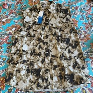 SAMSØE NWT Tea Stained Shirt Top Camo Clay Sleeveless Shirt Sizes S